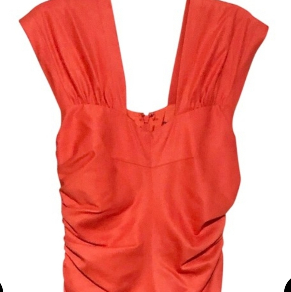 Robert Rodriguez Ruched Red Cocktail Dress 2